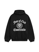 Fear of God Essentials Heavy Fleece Vintage Shrunken Hoodie Black one-kickz