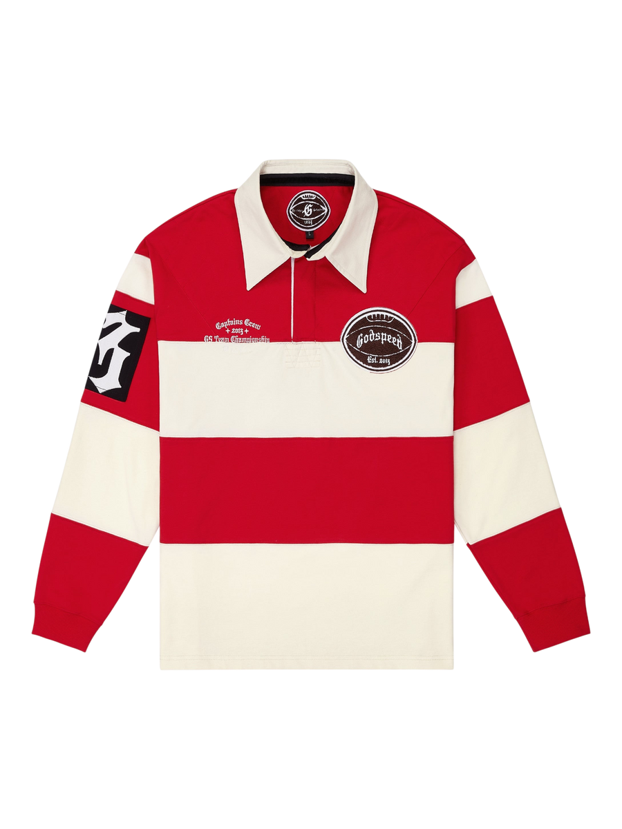 Godspeed Classic Field Rugby Shirt Off White/Red