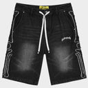 Godspeed Fémur Frayed Denim Shorts Black one-kickz