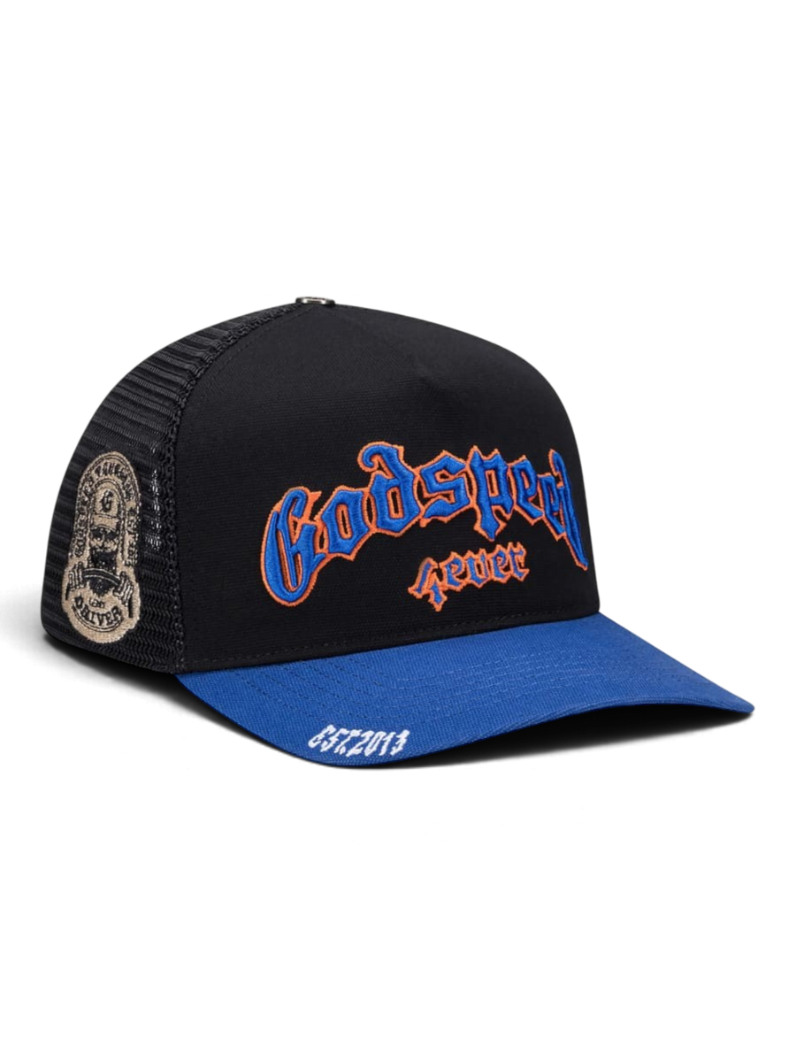 Godspeed GS FOREVER TRUCKER HAT Black/Blue/Orange