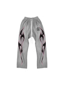 Hellstar Grey Future Flame Sweatpants Grey one-kickz
