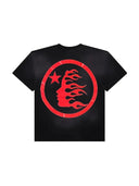 Hellstar Sports Core Logo Black Washed/Red T-Shirt one-kickz