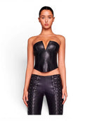 I.am.gia Faux Leather Black Strapless Corset one-kickz