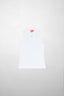 Diesel Mock Neck Ribbed Tank Top White