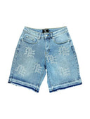 ‘ME’ Rhinestone Denim Shorts one-kickz