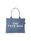 Marc Jacobs Women Canvas Solid Print Tote HandBag Blue Large one-kickz