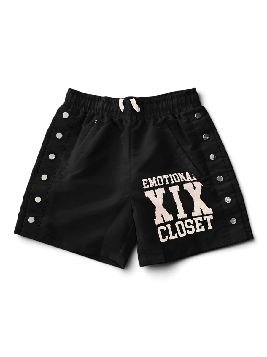 Mixed Emotions Black "Backyard" Nylon Shorts