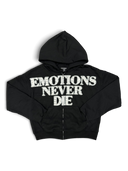 Mixed Emotions Black 'End' Rhinestone hoodie
