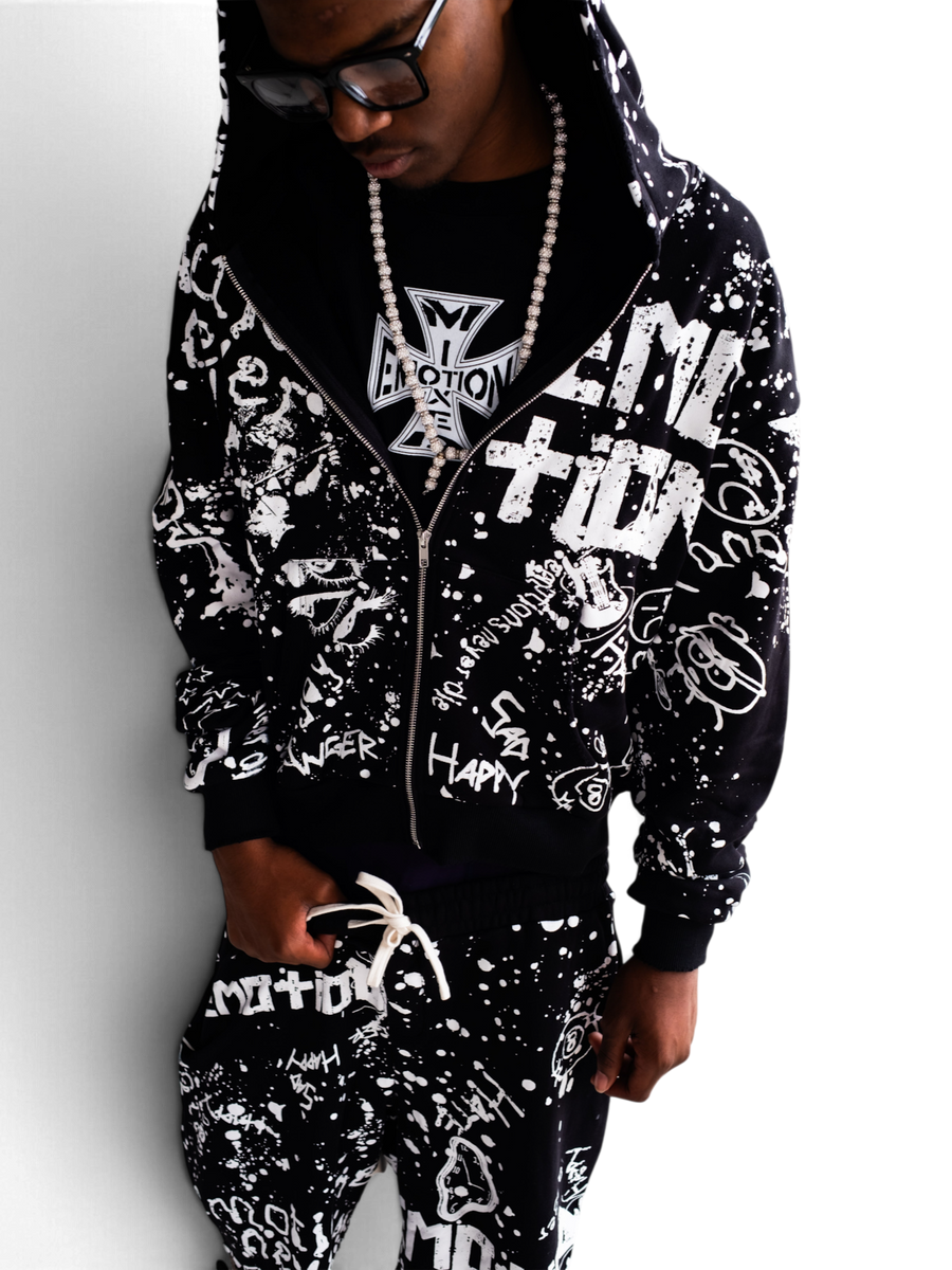 Mixed Emotions Black "Graffiti" Hoodie