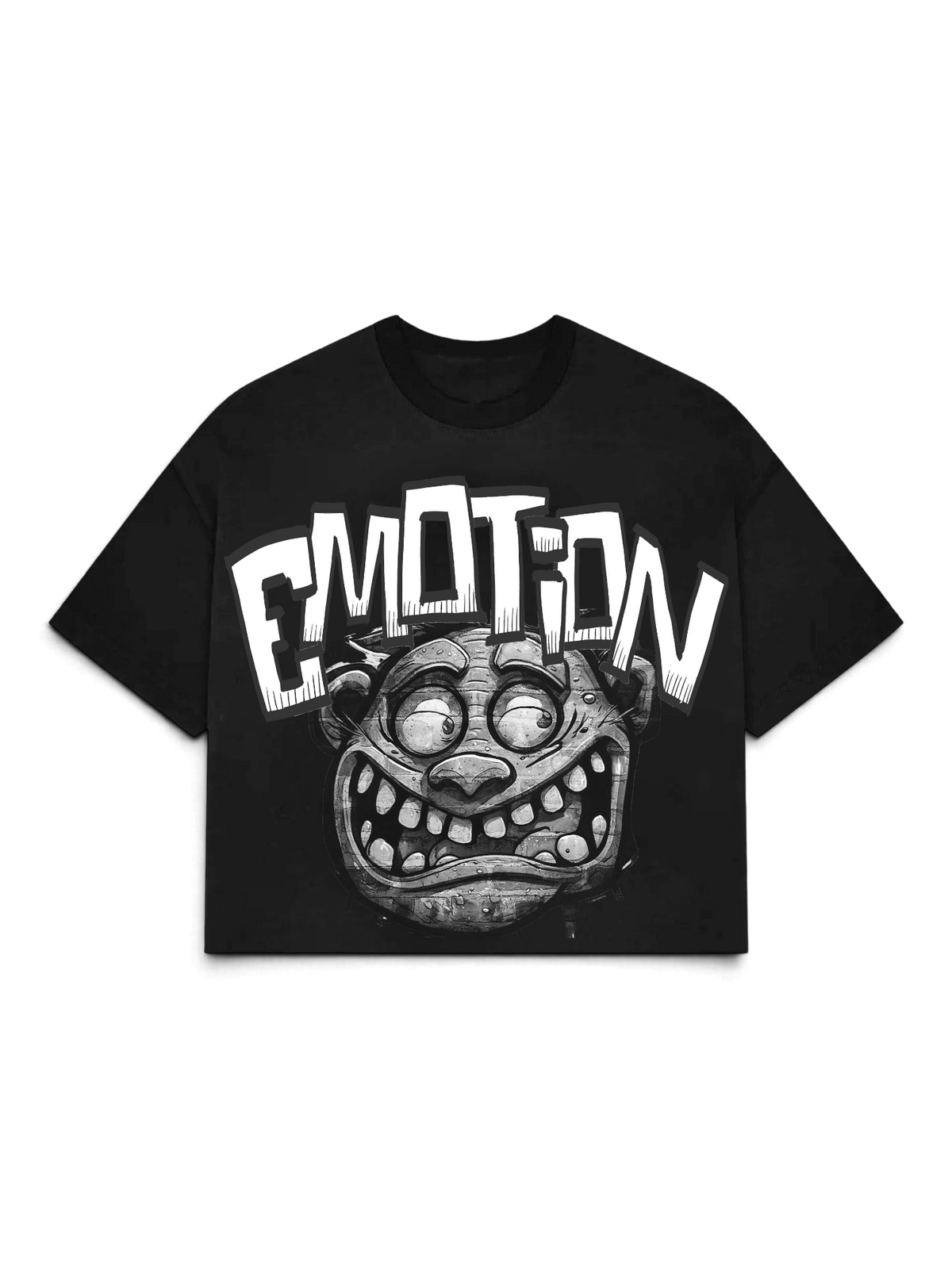 Mixed Emotions Black "Monster" cropped Tee