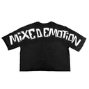 Mixed Emotions Black “Monster” cropped Tee one-kickz
