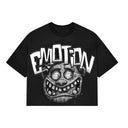 Mixed Emotions Black “Monster” cropped Tee one-kickz