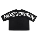 Mixed Emotions Black “Monster” cropped Tee one-kickz