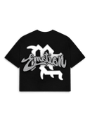 Mixed Emotions Black "Rhinestone" Cropped Tee