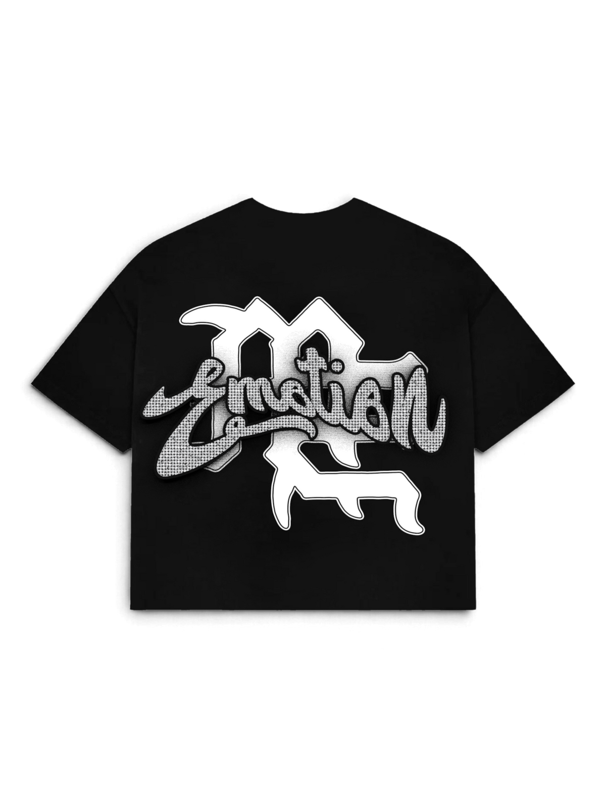 Mixed Emotions Black "Rhinestone" Cropped Tee