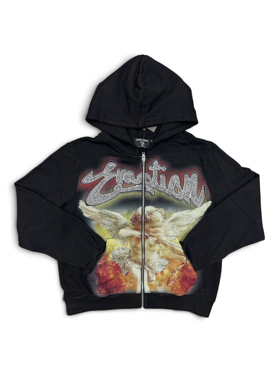 Mixed Emotions Black "Rhinestone" Hoodie