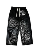Mixed Emotions Black Striped Sweatpants one-kickz