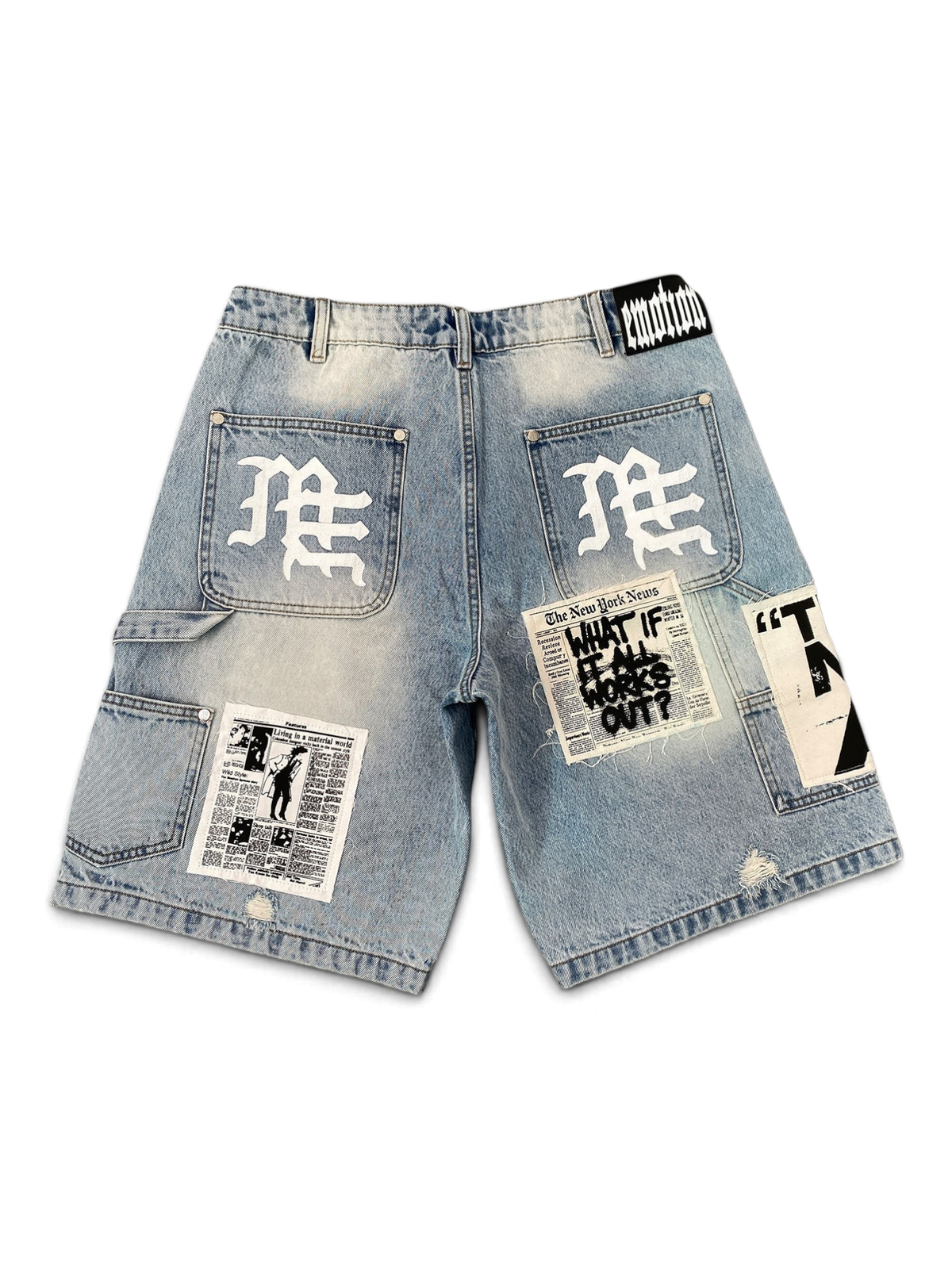 Mixed Emotions Blue "AI" Denim Shorts