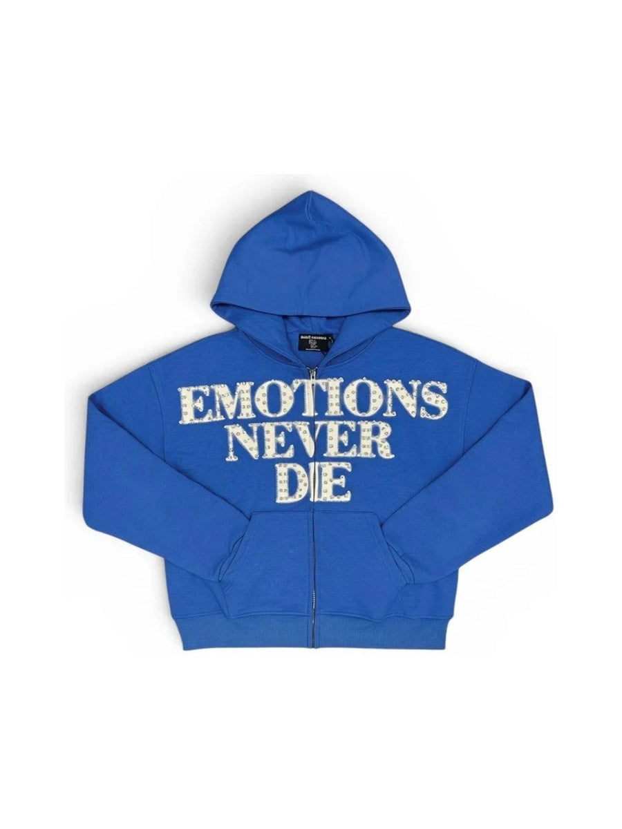 Mixed Emotions Blue ´END´ Rhinestone Zip Hoodie