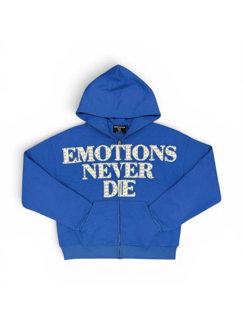 Mixed Emotions Blue ´END´ Rhinestone Zip Hoodie