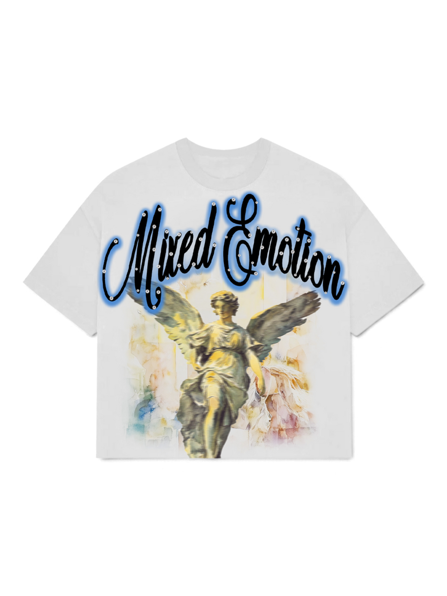 Mixed Emotions Blue "Rhinestone" Cropped Shirt