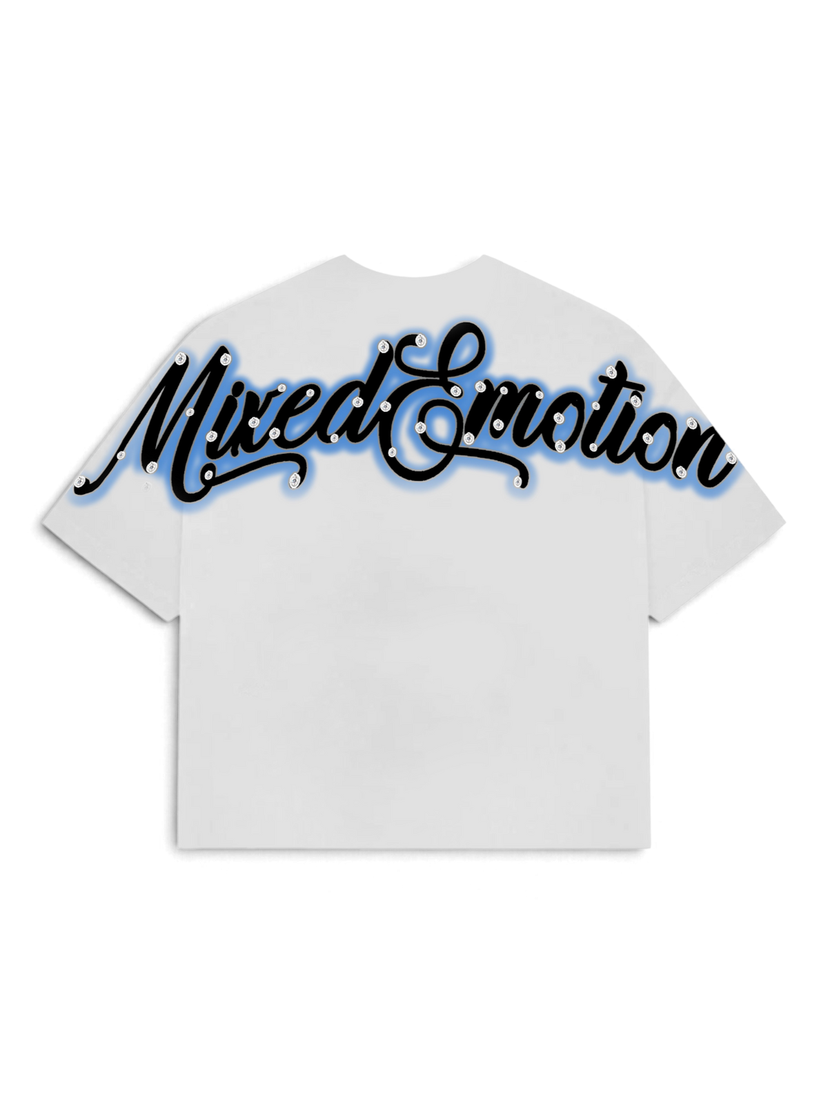 Mixed Emotions Blue "Rhinestone" Cropped Shirt