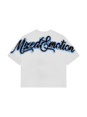 Mixed Emotions Blue Rhinestone Cropped Tee White one-kickz