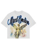 Mixed Emotions Blue Rhinestone Cropped Tee White one-kickz