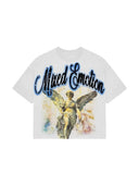 Mixed Emotions Blue Rhinestone Cropped Tee White one-kickz