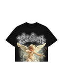 Mixed Emotions Cupid Rhinestone Cropped Tee Black one-kickz