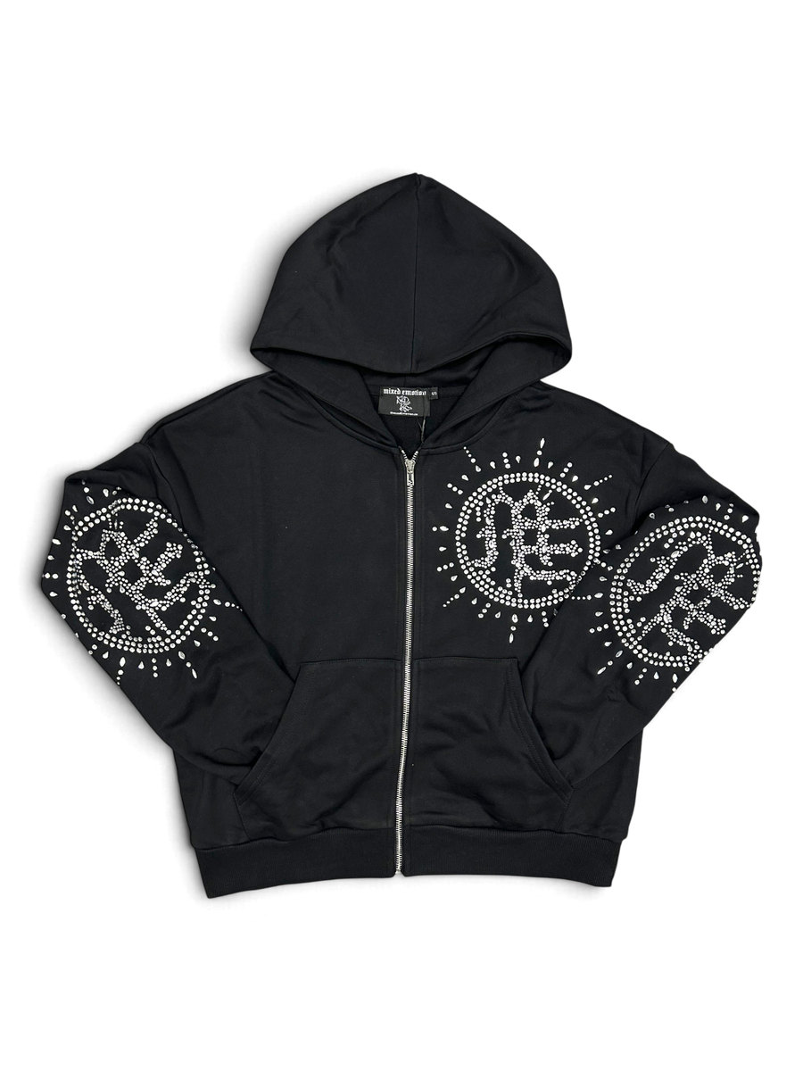 Mixed Emotions 'Eclipse' Black Rhinestone Hoodie
