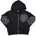 Mixed Emotions Eclipse Rhinestone Black Zip Hoodie