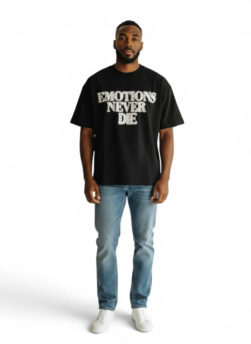Mixed Emotions ´End´ Rhinestone Tee Black