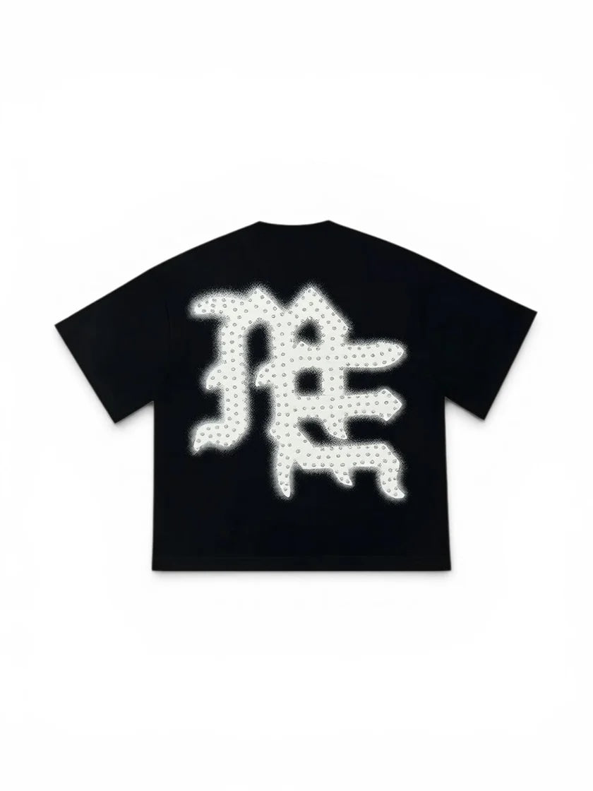 Mixed Emotions ´End´ Rhinestone Tee Black