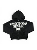 Mixed Emotions End Rhinestones Zip Hoodie Black