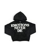 Mixed Emotions End Rhinestones Zip Hoodie Black one-kickz
