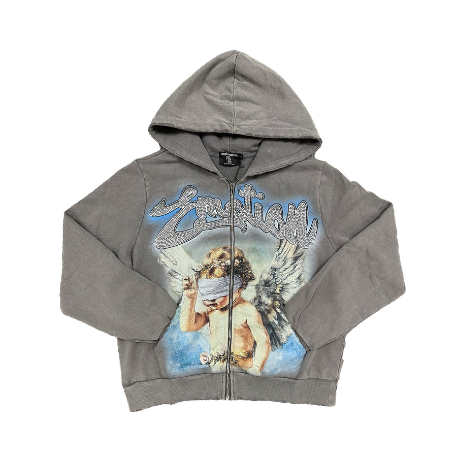 Mixed Emotions Grey "Rhinestone" Hoodie