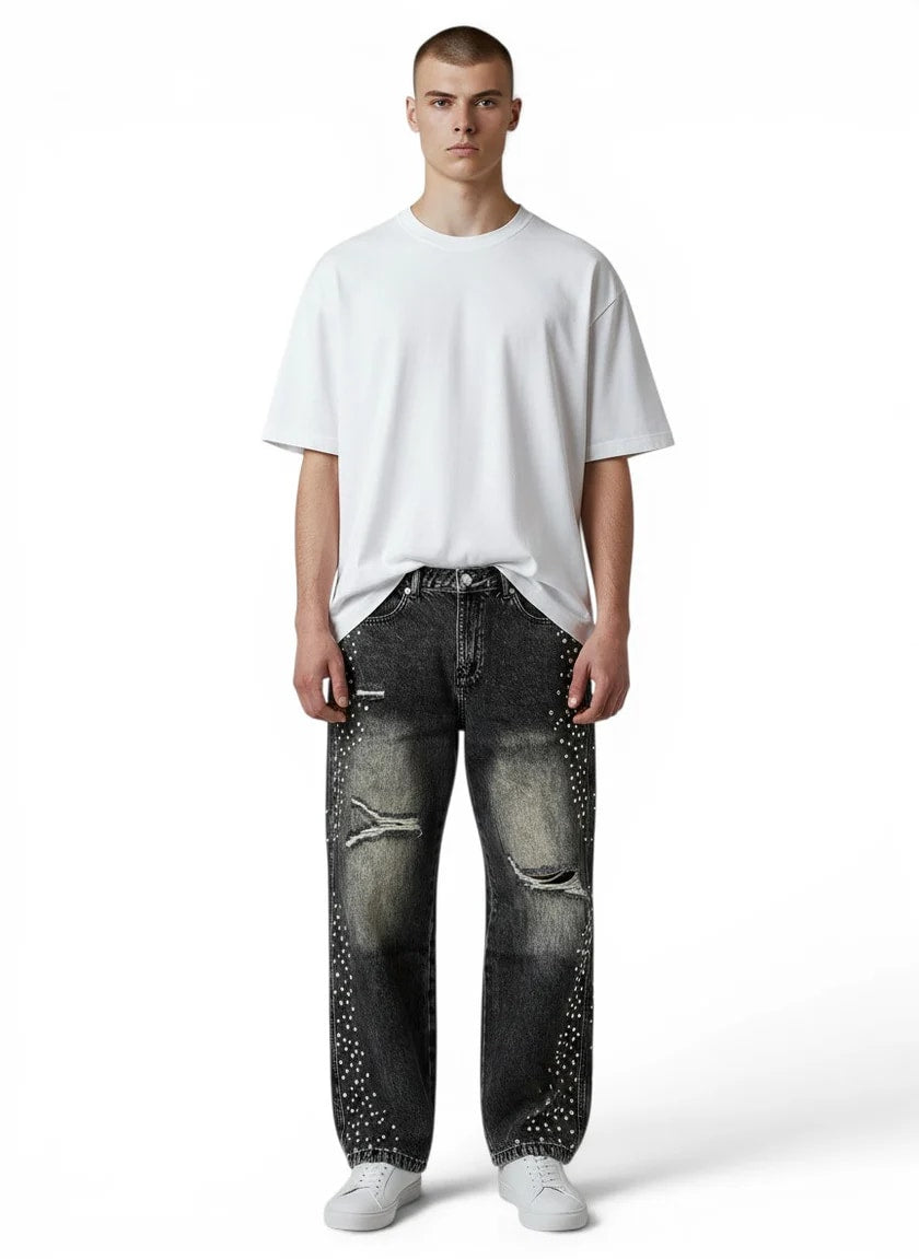 Mixed Emotions Grey Stone Baggy Jeans