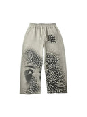 Mixed Emotions Grey Striped Sweatpants one-kickz