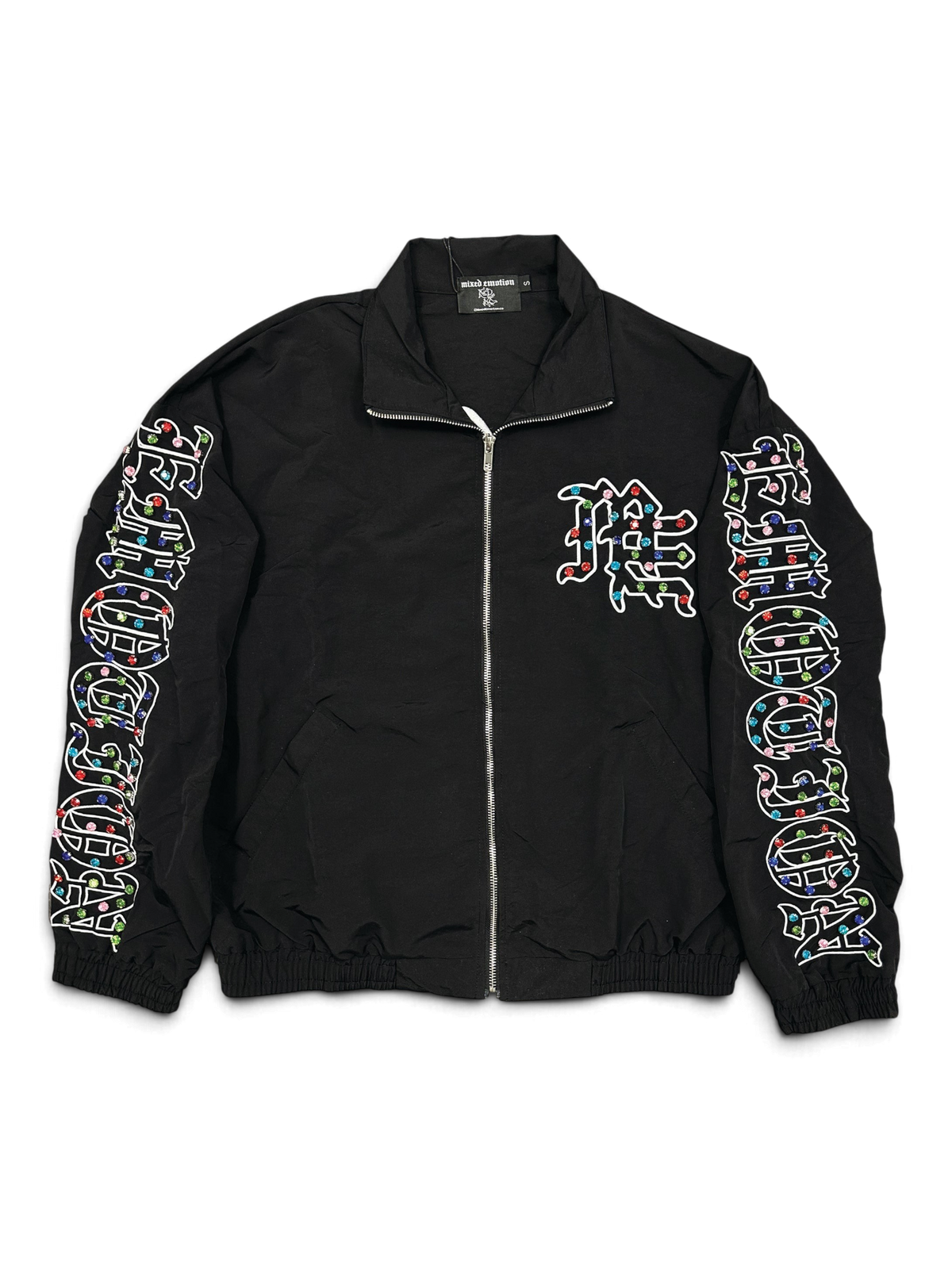 Mixed Emotions "ME" Rhinestone Nylon Jacket