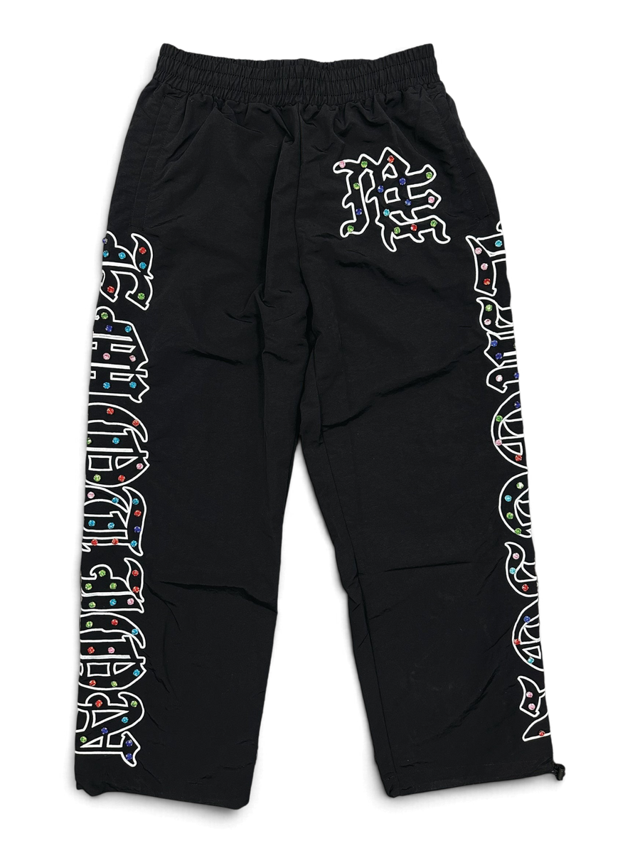 Mixed Emotions "ME" rhinestone Nylon Pants