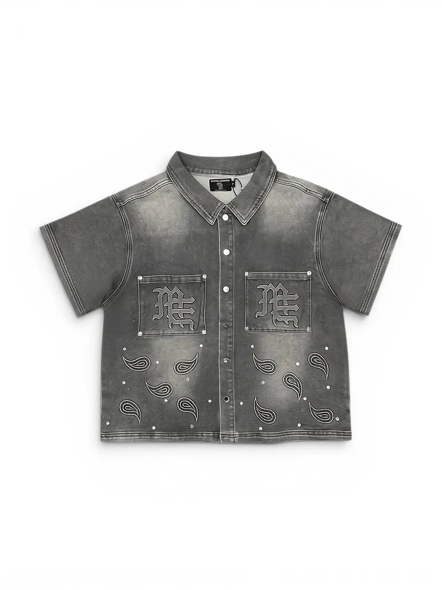 Mixed Emotions ´Paisley´ Denim Grey Shirt