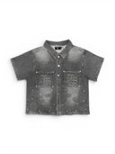 Mixed Emotions Paisley Denim Shirt Black one-kickz