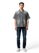 Mixed Emotions Paisley Denim Shirt Black one-kickz