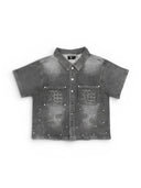 Mixed Emotions Paisley Denim Shirt Black one-kickz