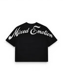 Mixed Emotions Pearl Cropped Tee Black one-kickz