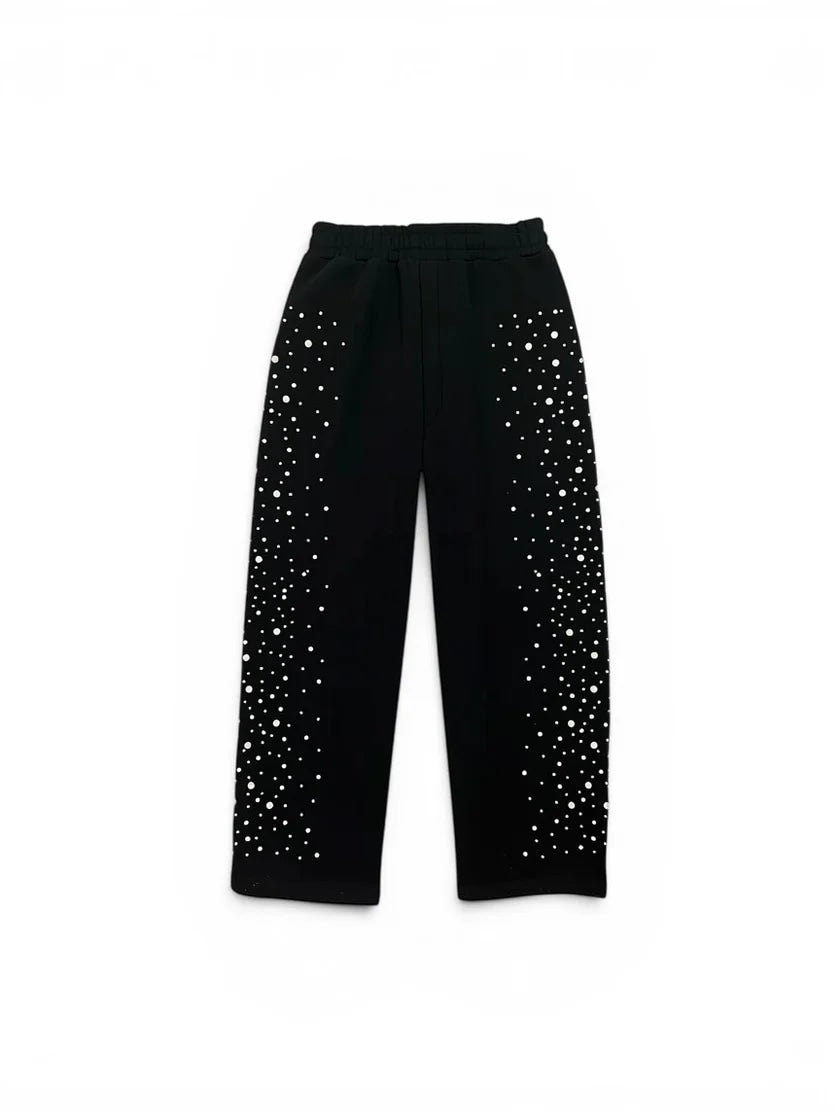 Mixed Emotions Pearl Flare Sweatpants Black