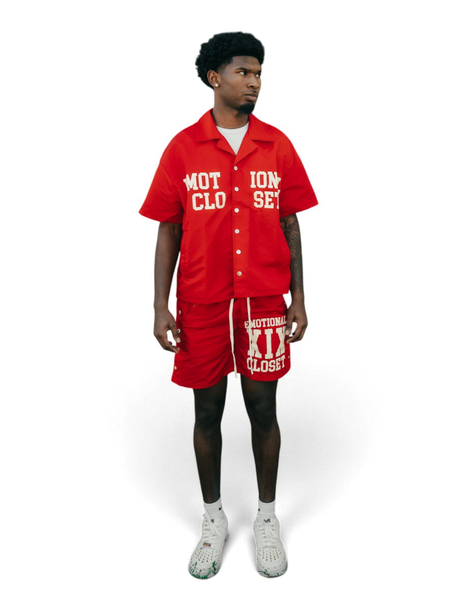 Mixed Emotions Red "Backyard" Nylon Shirt