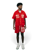 Mixed Emotions Red "Backyard" Nylon Shorts