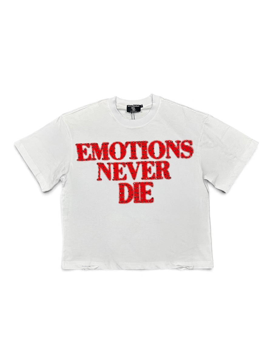 Mixed Emotions Red 'End' Rhinestone Tee